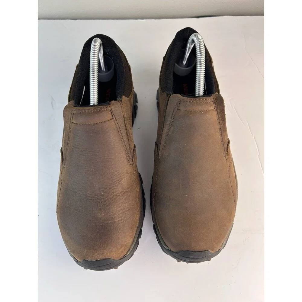 Men's Merrell Moab Adventure Moc Slip-On Hiking Shoe Brown Leather * J91837 8
